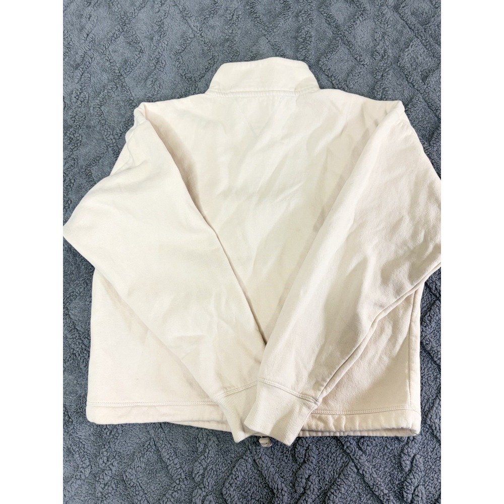 Tommy Hilfiger Sport Beige Cotton Knit Half Zip Mock Neck Sweatshirt Small - Picture 2 of 7
